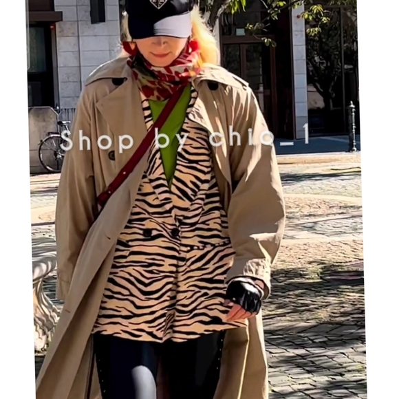 Zara ANIMAL PRINT SATIN EFFECT BLAZER zebra bloggers Favorite - Picture 6 of 16